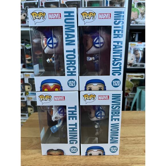 4 EXCLUSIVE Fantastic Four Space Suit Funko Pop Bobbleheads Thing Torch Marvel - Picture 2 of 7